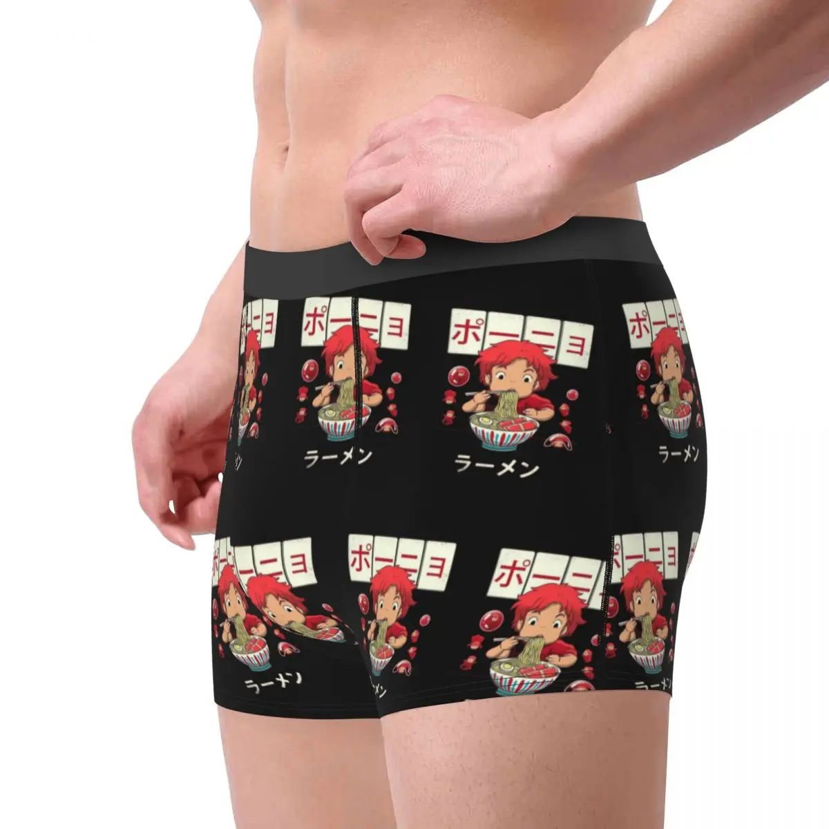 Cuecas boxer shorts ponyo ramen calcinha masculina ventilar roupa interior para homme homem namorado presente