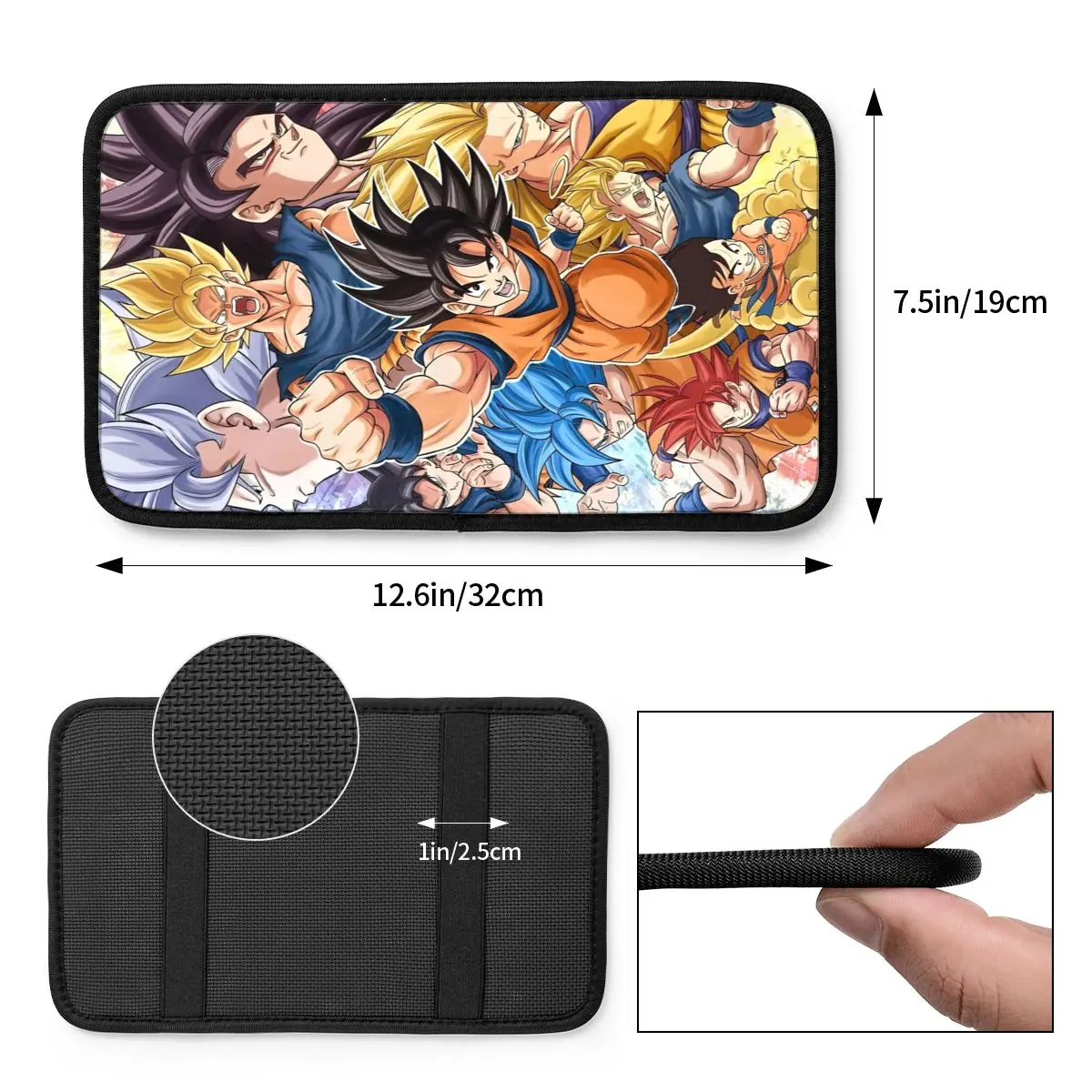 Dragon Ball Car Arm Rest Cover Mat Universal Center Console Cover Pad Storage Box Pad Cushion Auto Styling Interior Accessories