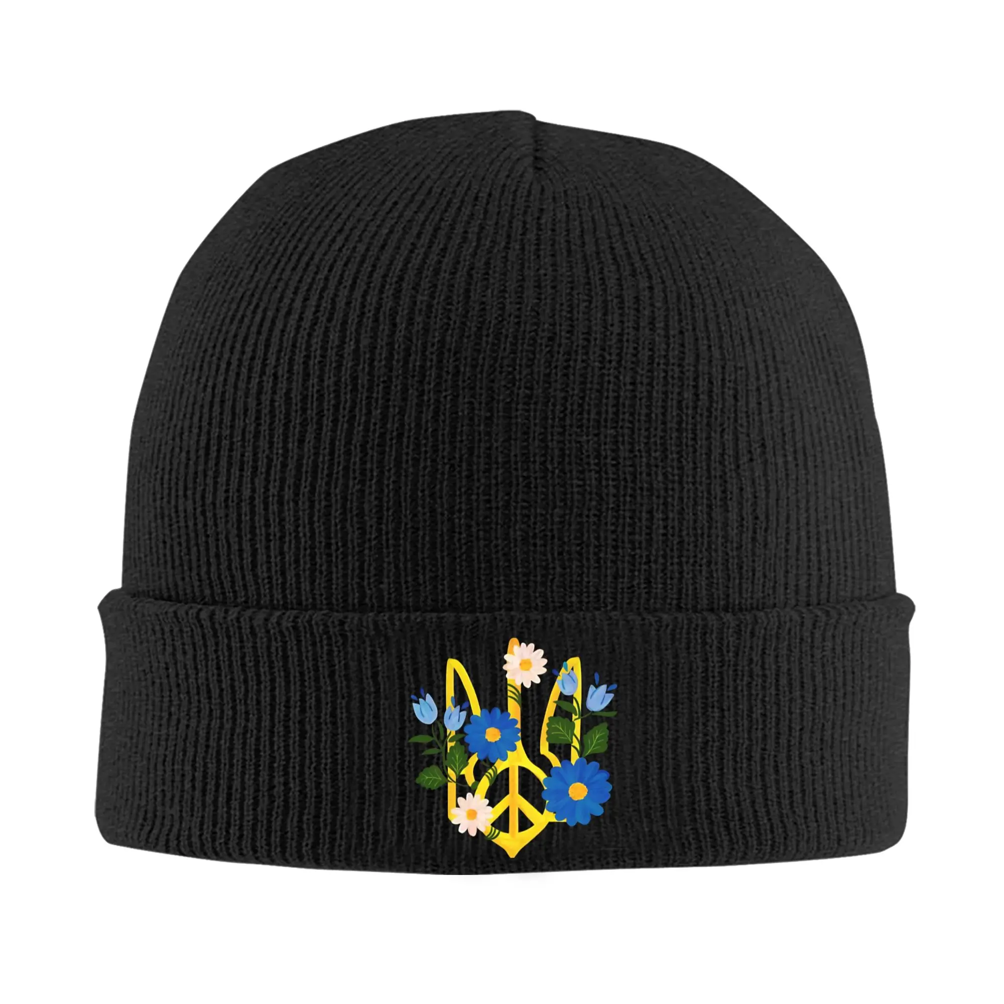 Azov Trident Ukraine  Knit Hat  Beanie Hats Kpop Warm Soft Men Women Bonnet Hats Autumn Custom Y2K Cool Caps Gift
