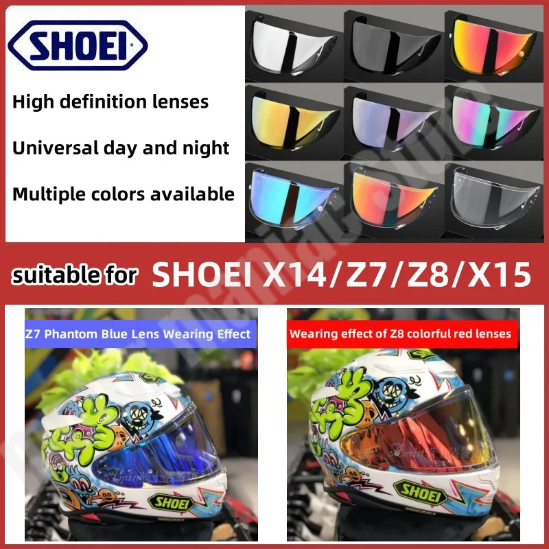 Helmet Lenses Sun Protection Anti Fog Are Suitable for SHOEI X14/Z7/Z8/X15 Day and Night Universal Anti Strong Light Protection