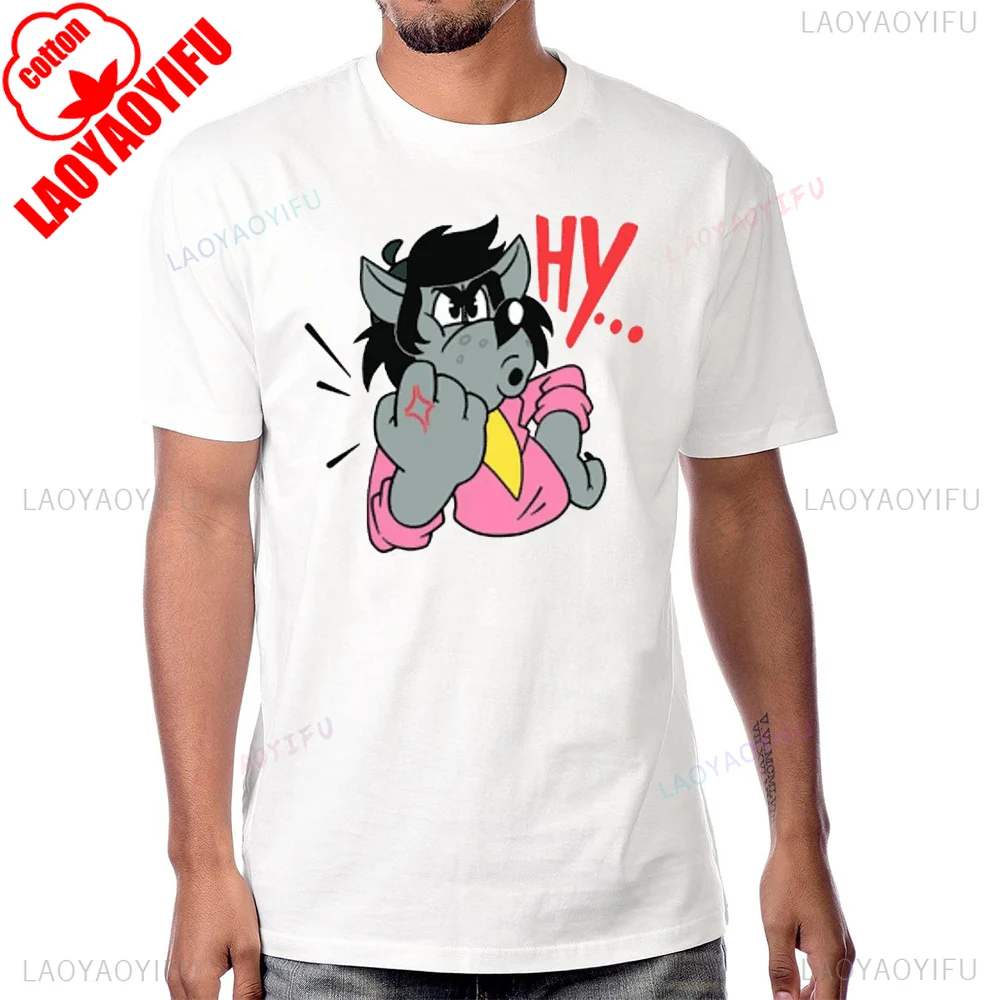 Gran oferta, divertida camiseta rusa de dibujos animados Nu Pogodi, bien, solo espero, Camiseta informal de algodón de manga corta a la moda, camiseta de verano para hombre