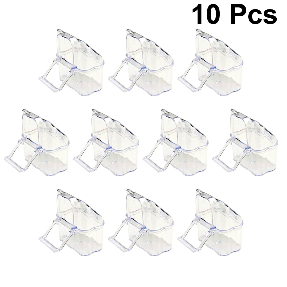 

10pcs Spill-Proof Bird Box Plastic Pet Birds Food Container Cage Hanging Water Bowl For Parrots Small Birds Easy Clean