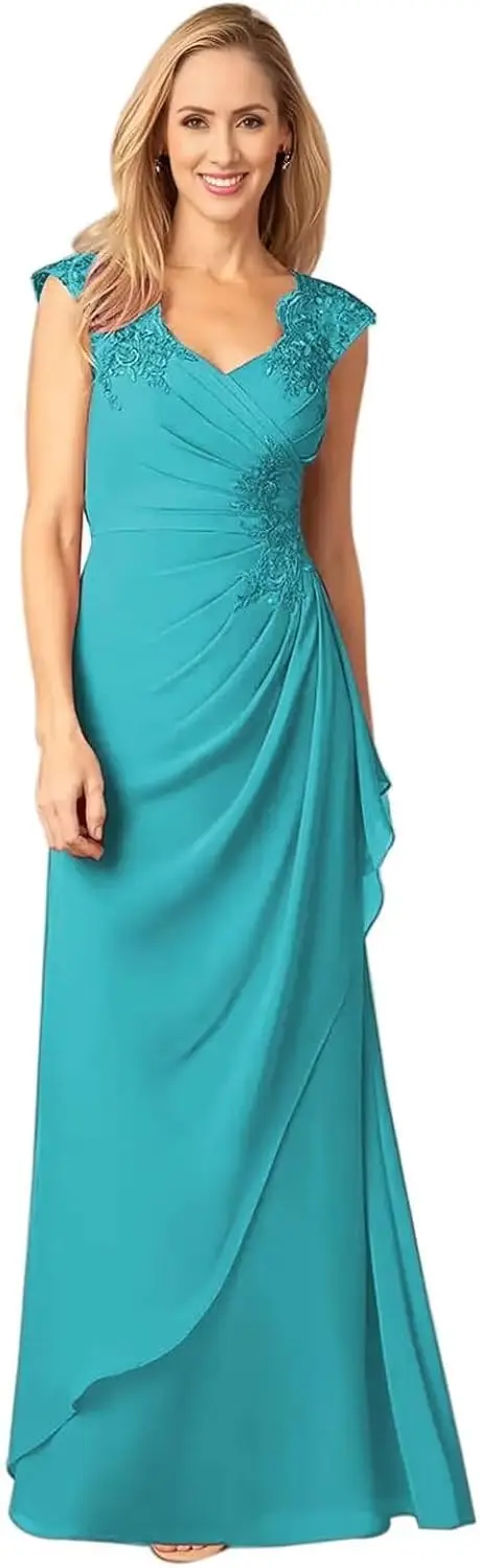 Calcomanía de encaje de gasa Vestido elegante para invitados de boda Vestido plisado con cuello sin espalda Vestido de noche Vestido de fiesta sexy Vestido de novia Vestidos de dama de honor