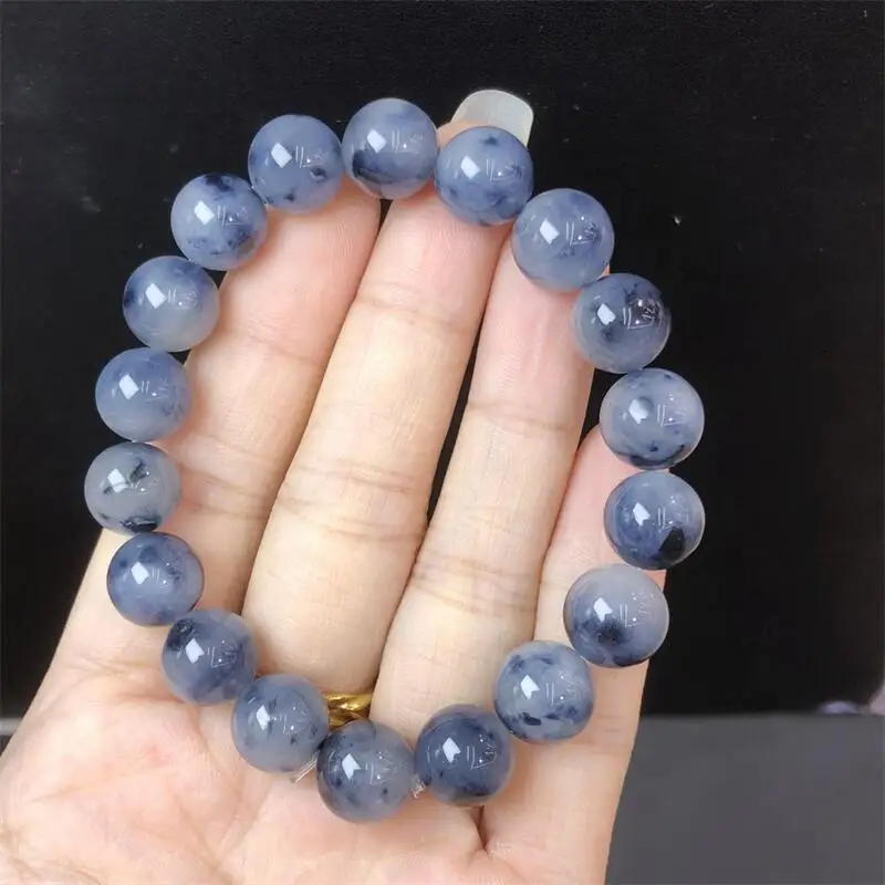 

9 мм натуральный синий кроличий волос кварцевый браслет из бисера модные ювелирные изделия с кристаллами женские исцеляющие фэншуй праздничный подарок 1 шт.