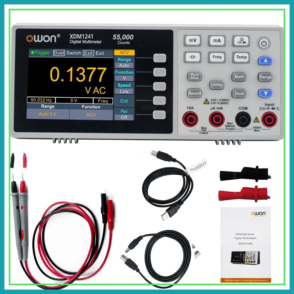 

Portable Digital Multimeter 55000 Counts True RMS LCD Desktop Multimeter with Temperature Test for Lab Factory