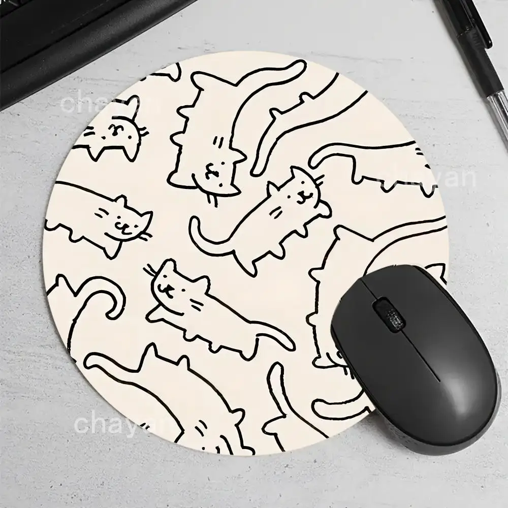 

Line Cat Mouse Pad Laptop Mouse Mat For Home Office Gaming Desk Laptop Accessories Desk Interior desk mat
