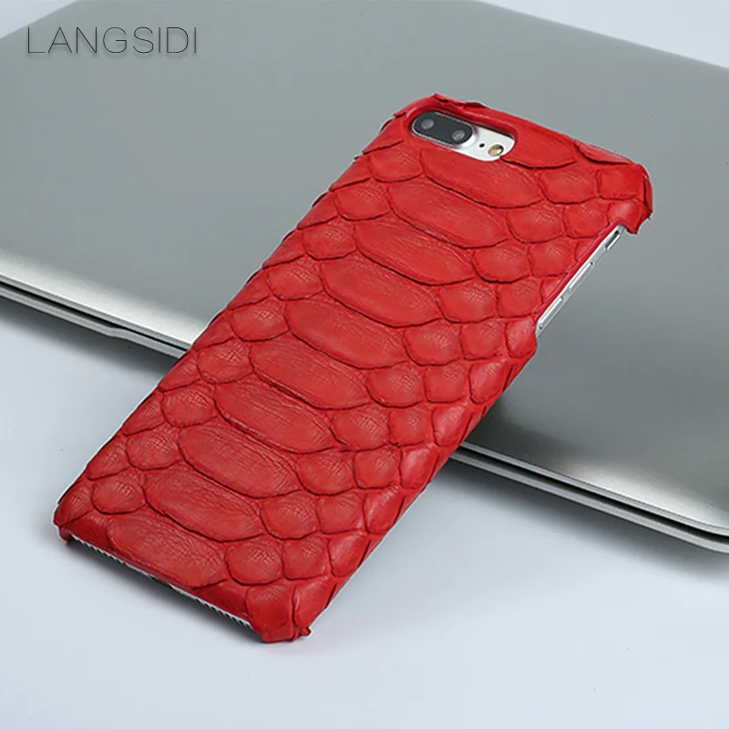 Genuine Leather Python skin Half pack phone case For iphone 15 14 13 12 11 Pro Max Luxury protective case