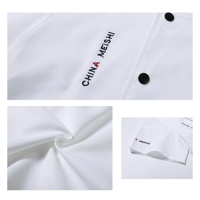 Camisa de camarero profesional para hombre, uniforme de trabajo para restaurante, ropa de cocinero, ropa de trabajo para Hotel, monos de cocina, chaqueta de Chef de panadería