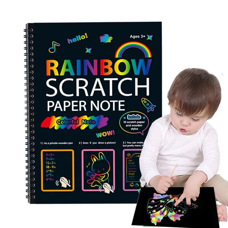 Scratch Paper Note Rainbow Magic Scratch Off Paper Set Mini Notes Stocking Stuffers Children Art Crafts DIY Paper Craft Arts For