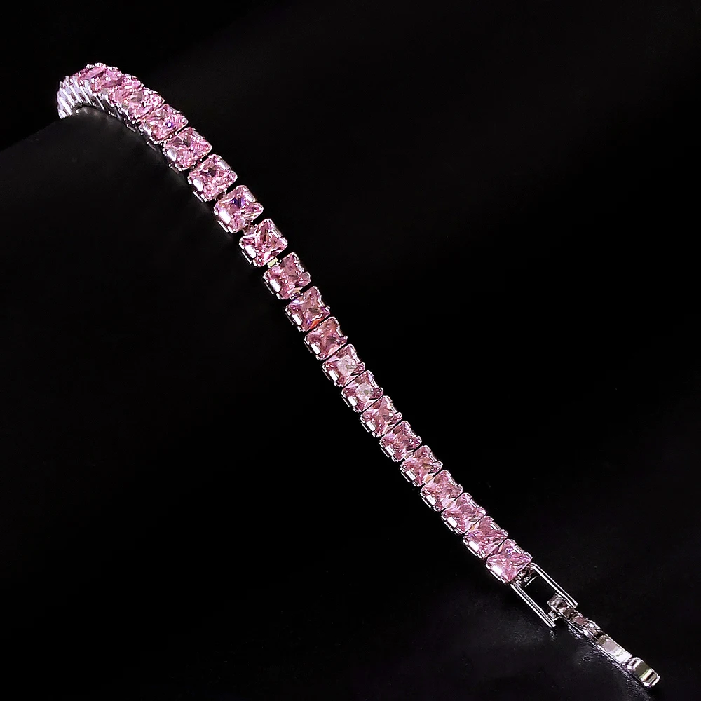 2023 جديد الوردي اللون الأميرة سوار الإسورة للنساء هدية للذكرى السنوية المجوهرات بالجملة S7207