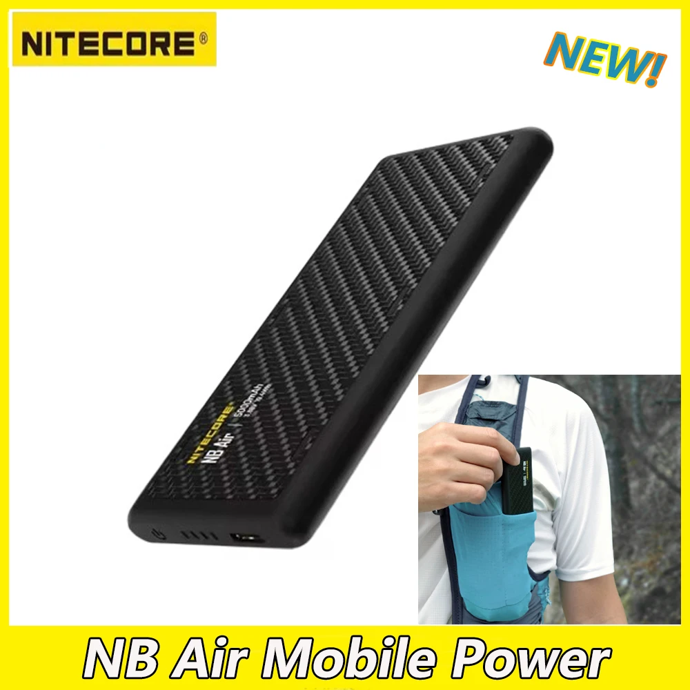 NITECORE NB Air Power Bank 5000mAh Mobile Power bank Li-ion 3,300mAh 5V USB-C IPX7 Waterproof USB-C Fast Charge PD QC3.0 Output