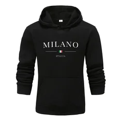 Milano-Luxury Men's Hooded Sweatersprinted Sweaters Men's Warm Clothing Casual Streetwearsweater Autumn and Winter