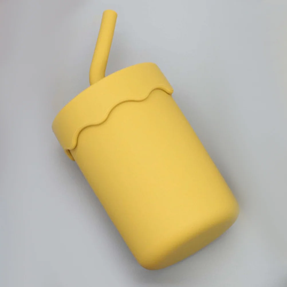 

300Ml Silicone Training Baby Straw Drop-Resistant Toddler Drinking Bottle Healthy Bpa-Free Infant Water Cup For Kids