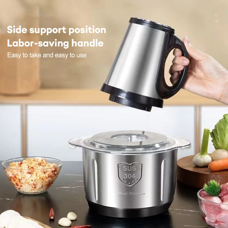 5L Electric Meat Grinders 304 Stainless Steel Food Crusher Multifunctional Vegetable Slicer Chopper Mincer Baby Food Processor