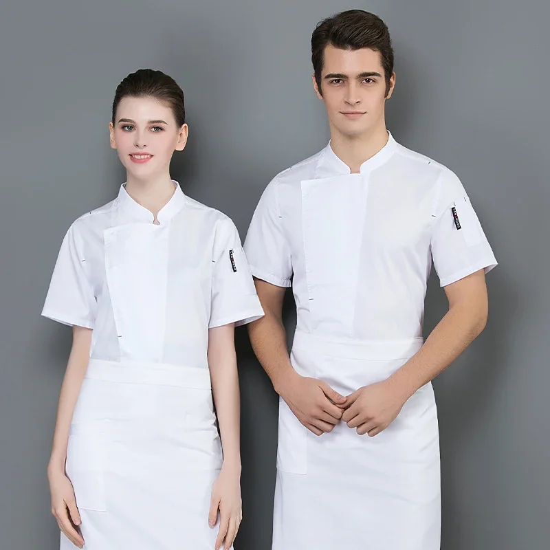 Mono de Chef para hombre, uniforme de Chef, ropa de restaurante, disfraz de cocina, camisa de Chef profesional, cafetería, ropa de trabajo de Hotel