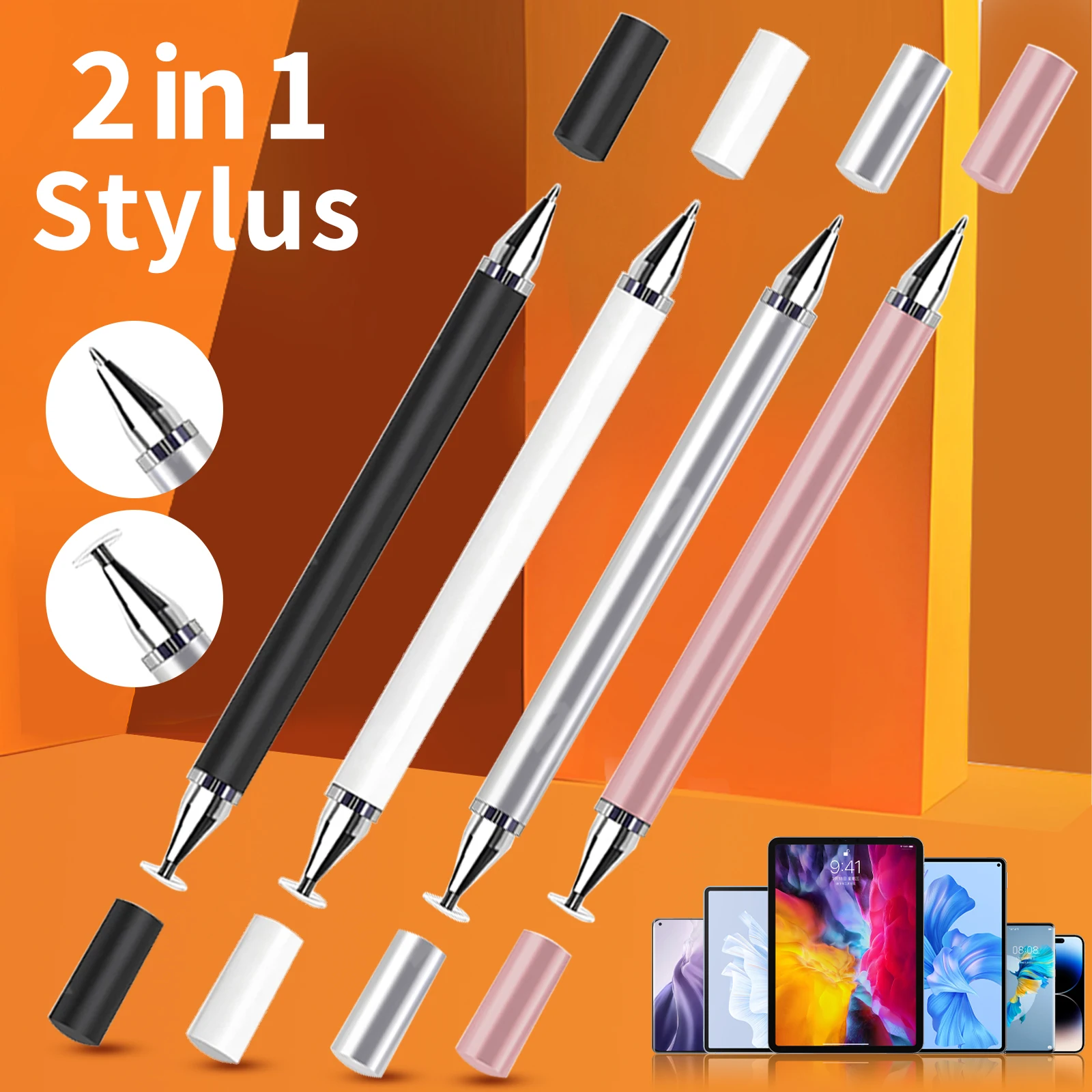 Universal Stylus Pen Dual Tip for All Touch Screens Compatible with iPhone iPad Android Tablet Active Pen for Smartphone Tablet