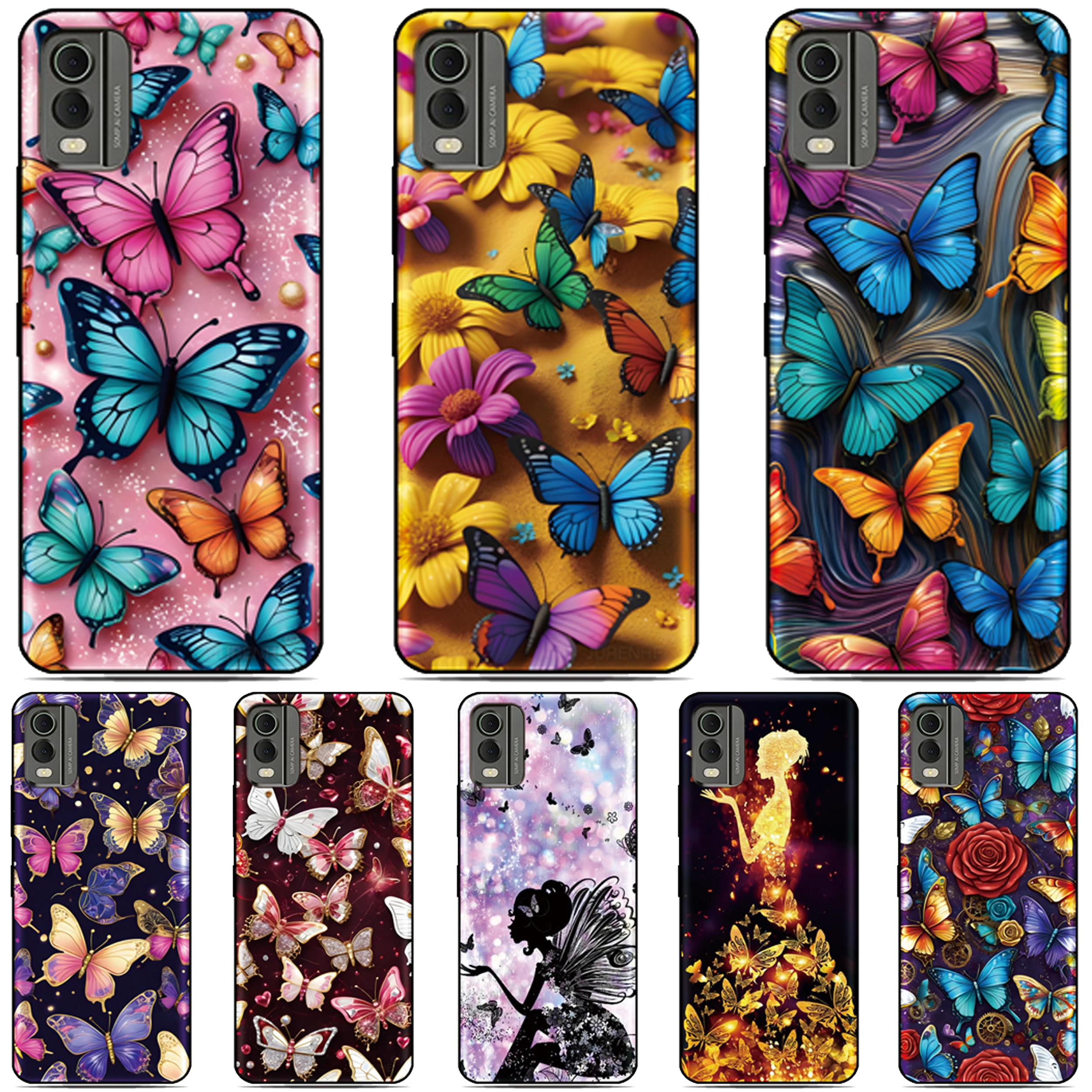 Schmetterlings-Motiv Handyhülle für Google Pixel 10A 9A 8A 7A 6A 8 7 6 Pro 2 3 4 XL 3A 4XL 2XL Bemalte TPU Silikon Rückseite