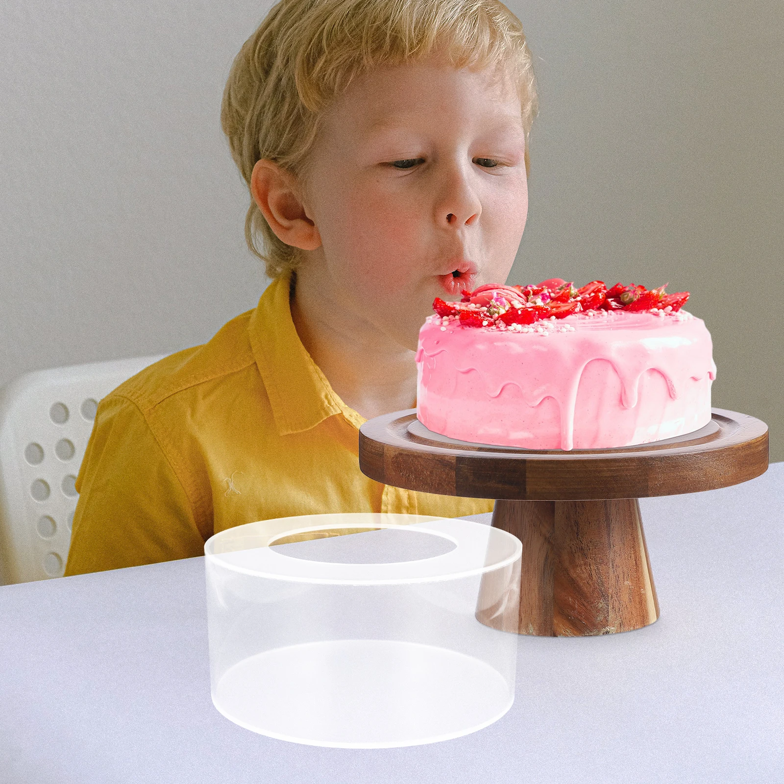 

Refillable Clear Cake Riser Box Acrylic Cylinder Display Case For Tiered Cake Stand Support Diy Base Storage Box For