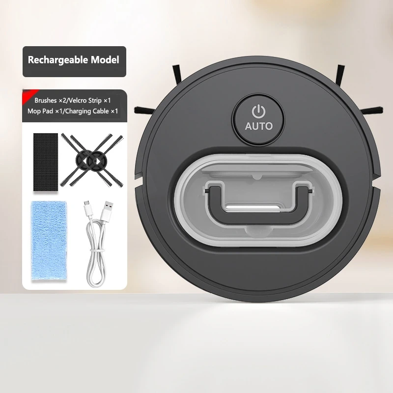Automatischer Kehrroboter 3-in-1 Geräuscharm Ultra Dünn USB Wiederaufladbarer Staubsauger Mit Staubbehälter Mini-Reinigungsmaschine für Zuhause