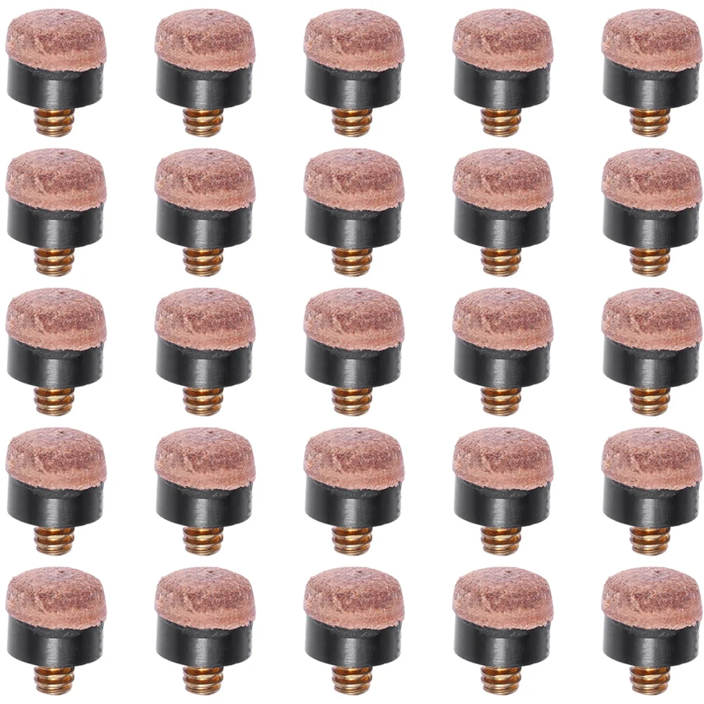 25 Pcs Pool Cue Tip Billiard Replacements Tips Screw-on Necessity Stick Thread