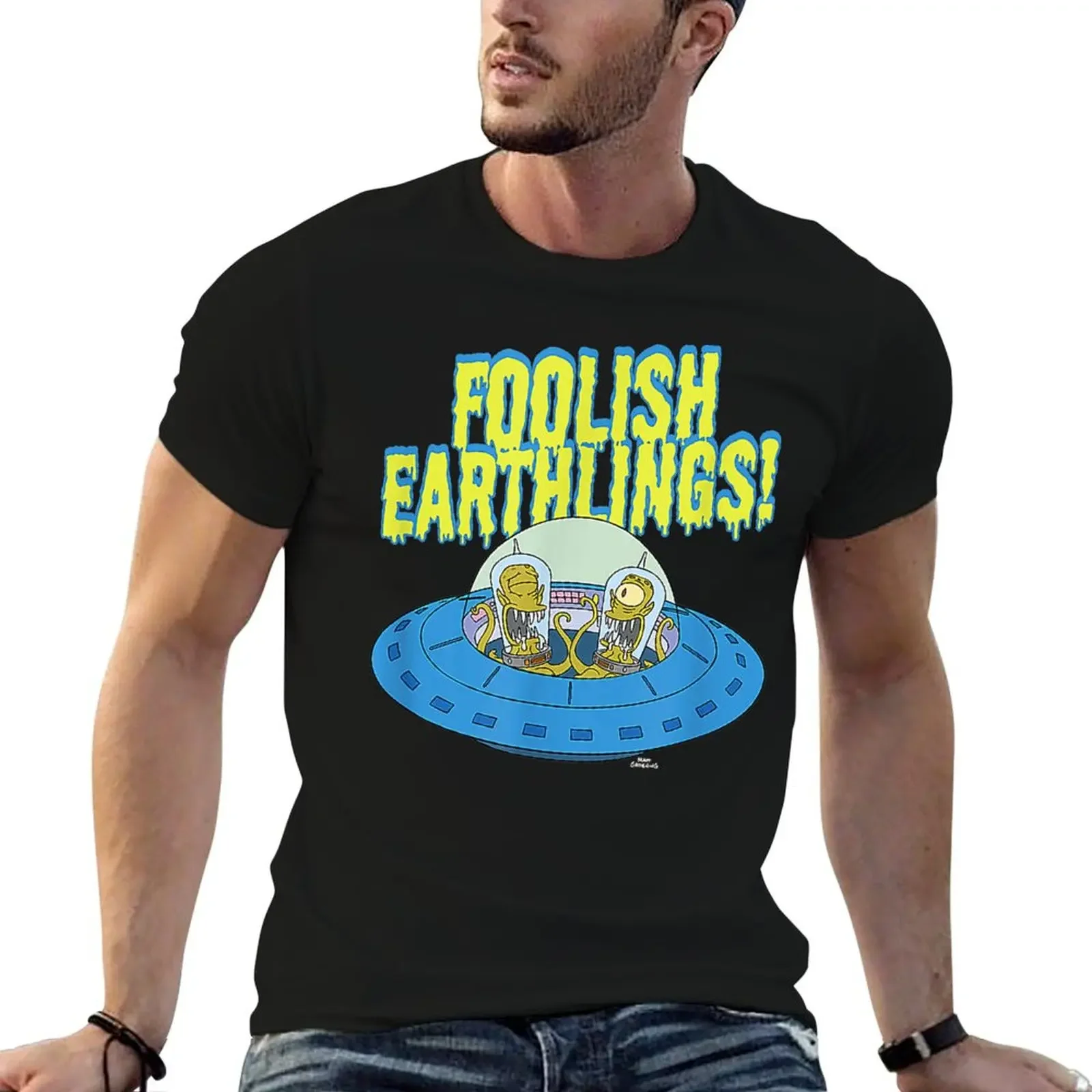 Kang & Kodos Foolish Earthlings T-Shirt oversizeds man t shirt plus sizes quick drying mens graphic t-shirts big and tall