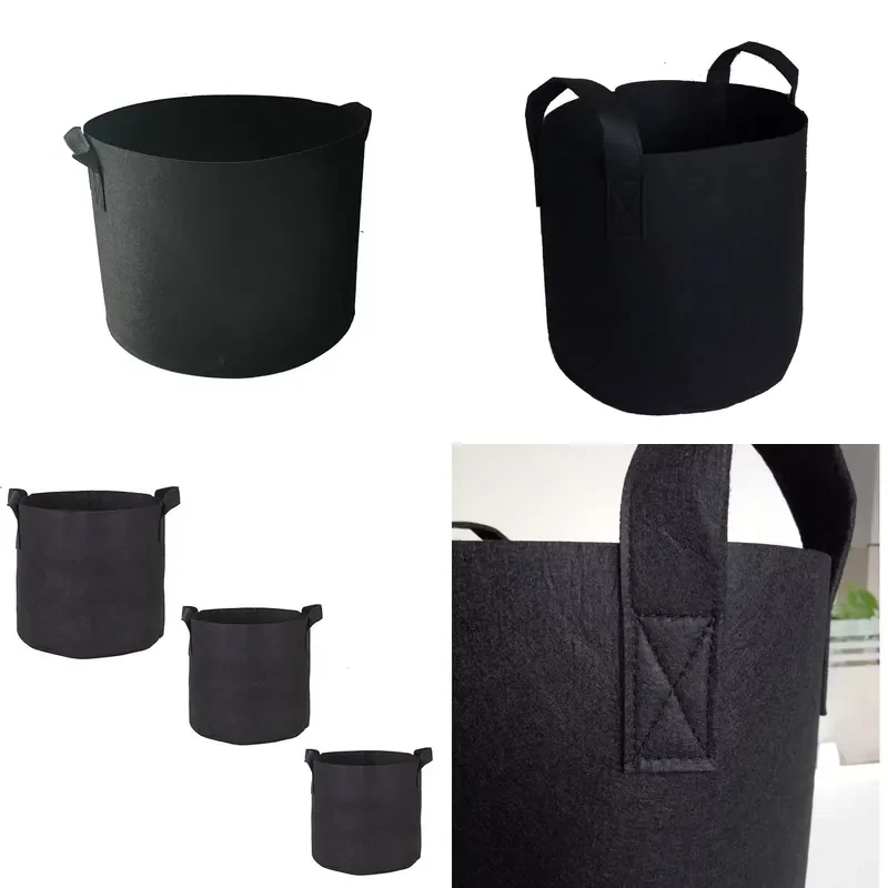 Foldable Vertical Felt Planting Bag with Handle 1000ml Capacity for Outdoor Blueberry Growing