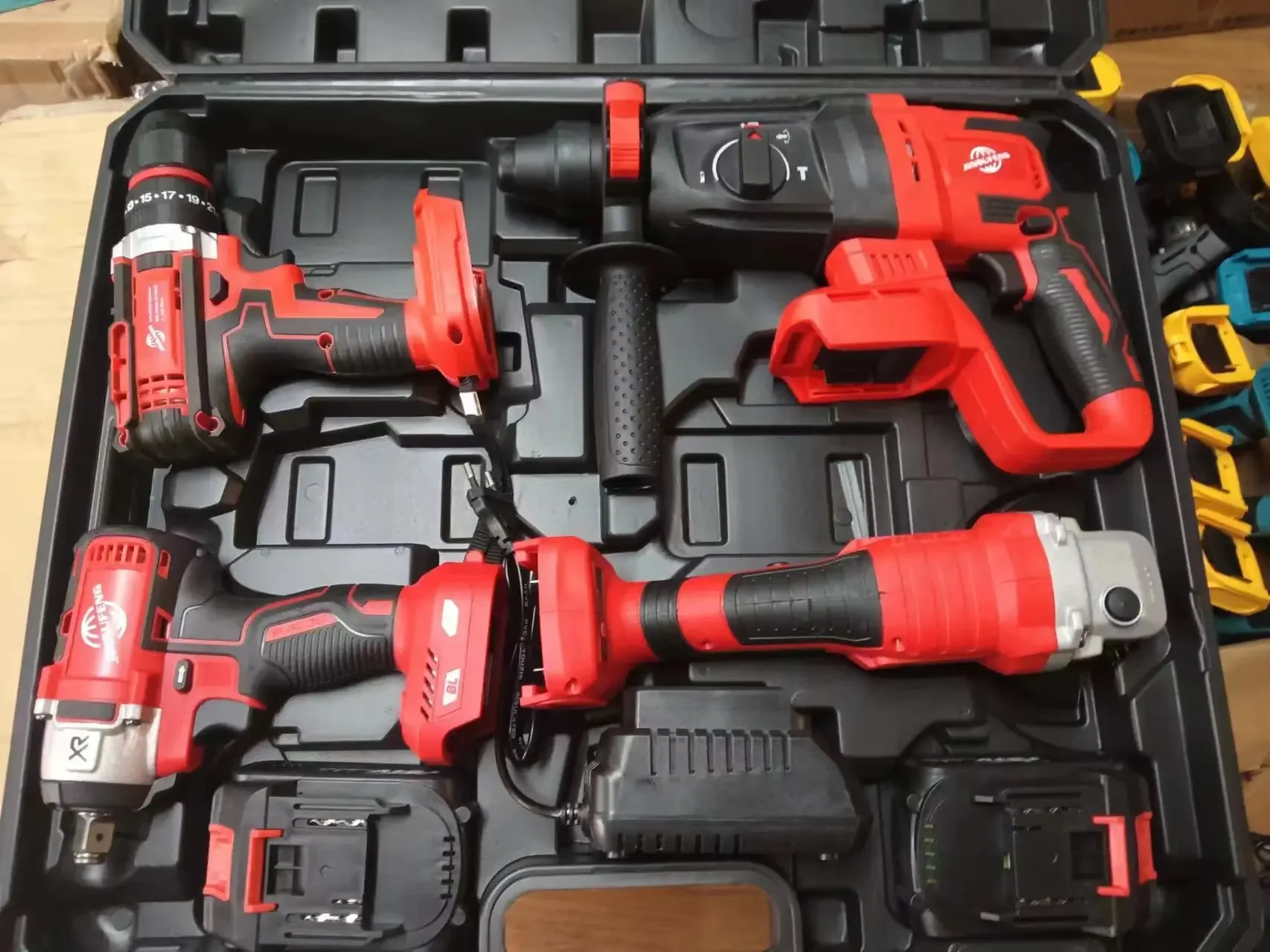 Hot sale Professional 4 in1  Power Tools Kit Combo Box Cordless Tools Set