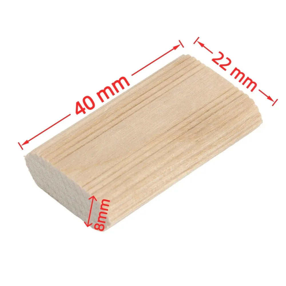 50PCS 8x22x40mm Domino Tenon / Domino Loose Tenons Solid Beech Wood Elongated Design Beechwood Tenon / Beech Wood Tenon