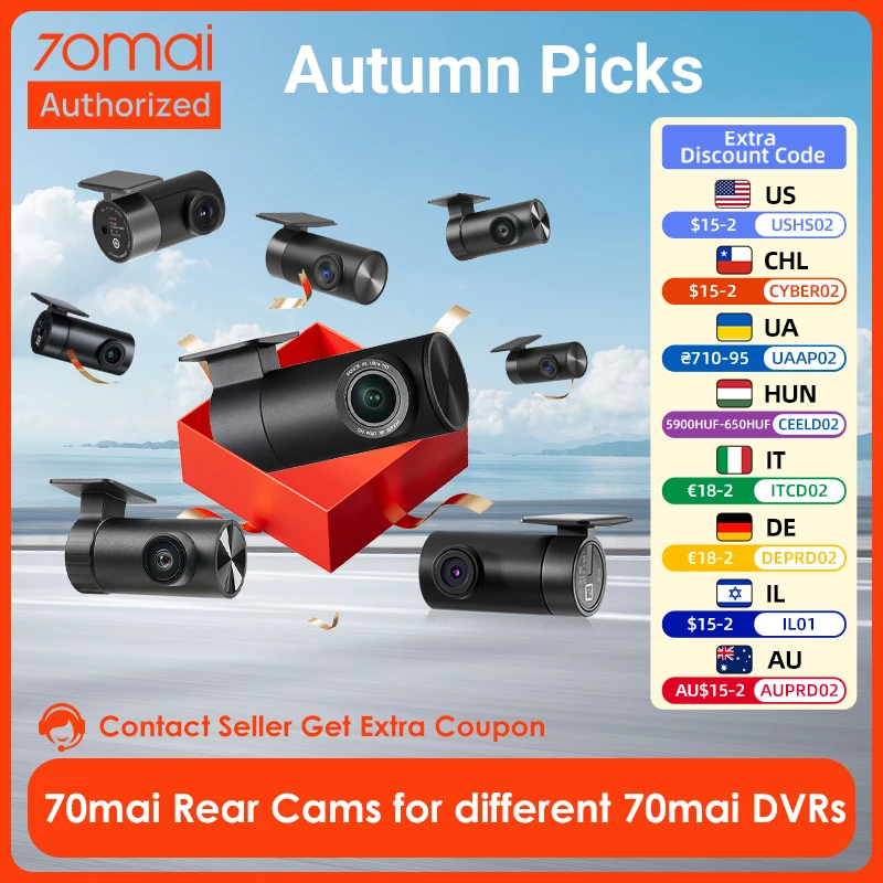 70mai Rear Cam 3840x2160 30fps for Dash Cam