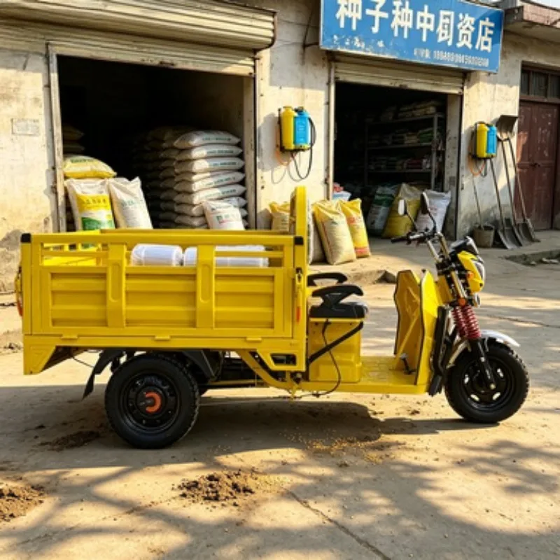 2026 New Arrival 60V Cargo Tricycle with Open Body & High Torque Reverse Function, Specialized for Farm & Mining Heavy Transport