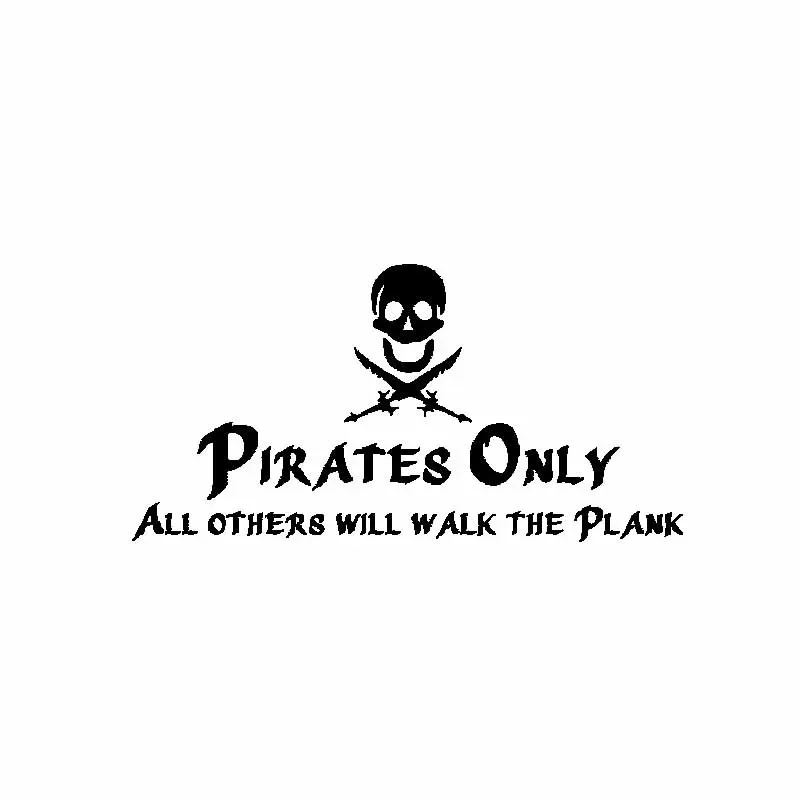 

Car Stickers Only Pirates Can Walk Fashion PVC Car Decoration Accessories Decals Waterproof Sunscreen Black/white,17cm*9cm