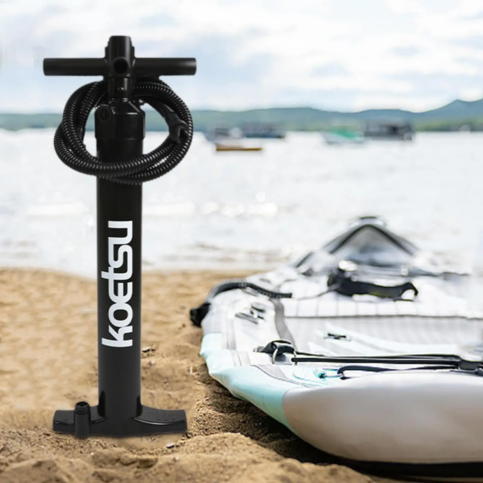 Kayak Air Pump, Manual Pump, Versatile Accessory, Compact with Pressure Gauge,