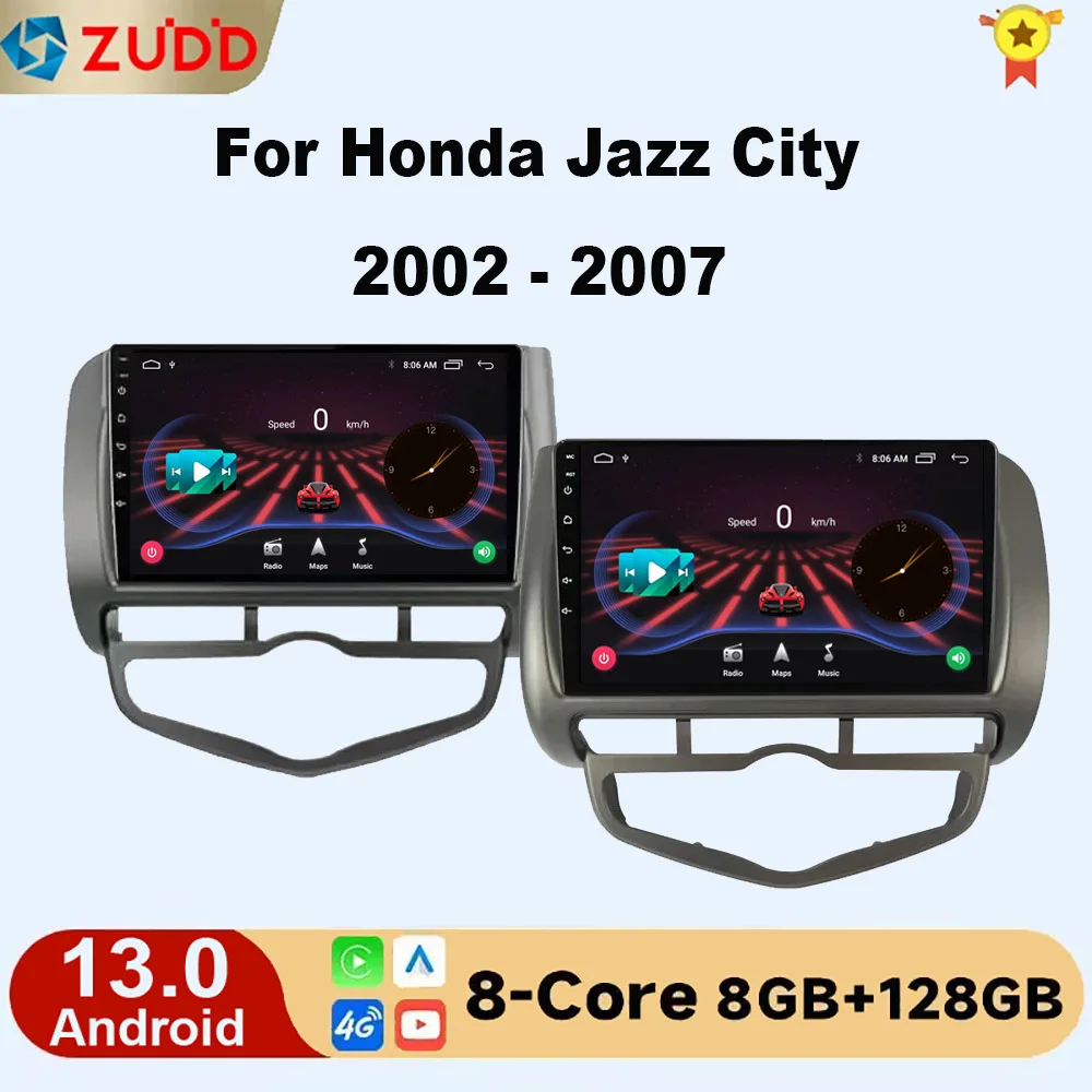 

Android 13 для Honda Jazz City 2004 2005 2006 2007, автомобильный радиоприемник, мультимедийный плеер, навигация, автомобильный Android Auto Carplay 2 Din