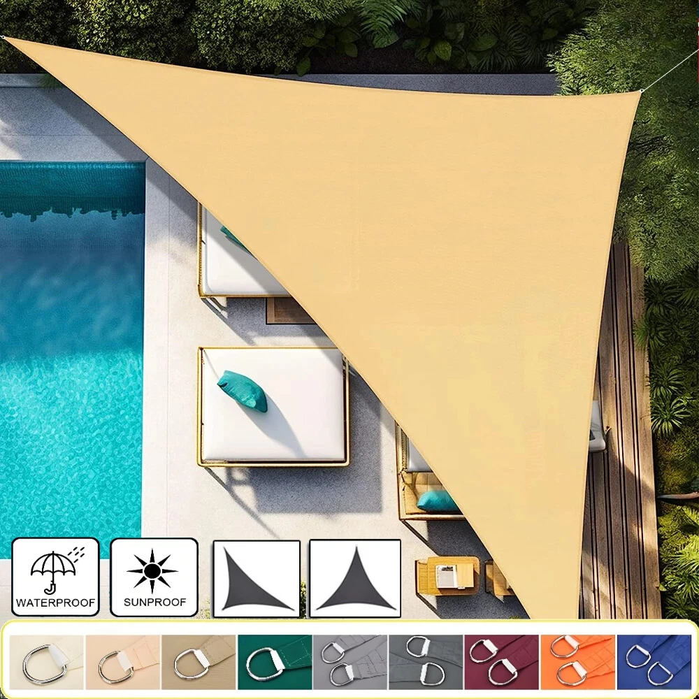 

Водонепроницаемый солнцезащитный козырек, треугольный козырек, 98% УФ-блок, уличный навес, садовый солнцезащитный тент, навес от солнца с бесплатной веревкой