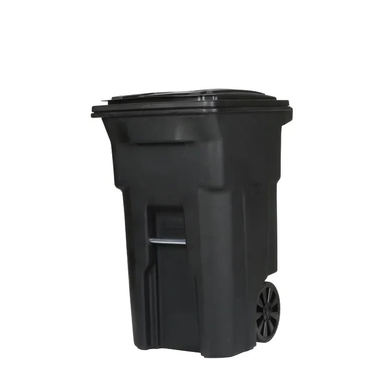 Toter 64 Gallon Black Garbage Can with Wheels and Lid Compost Bin Outdoor