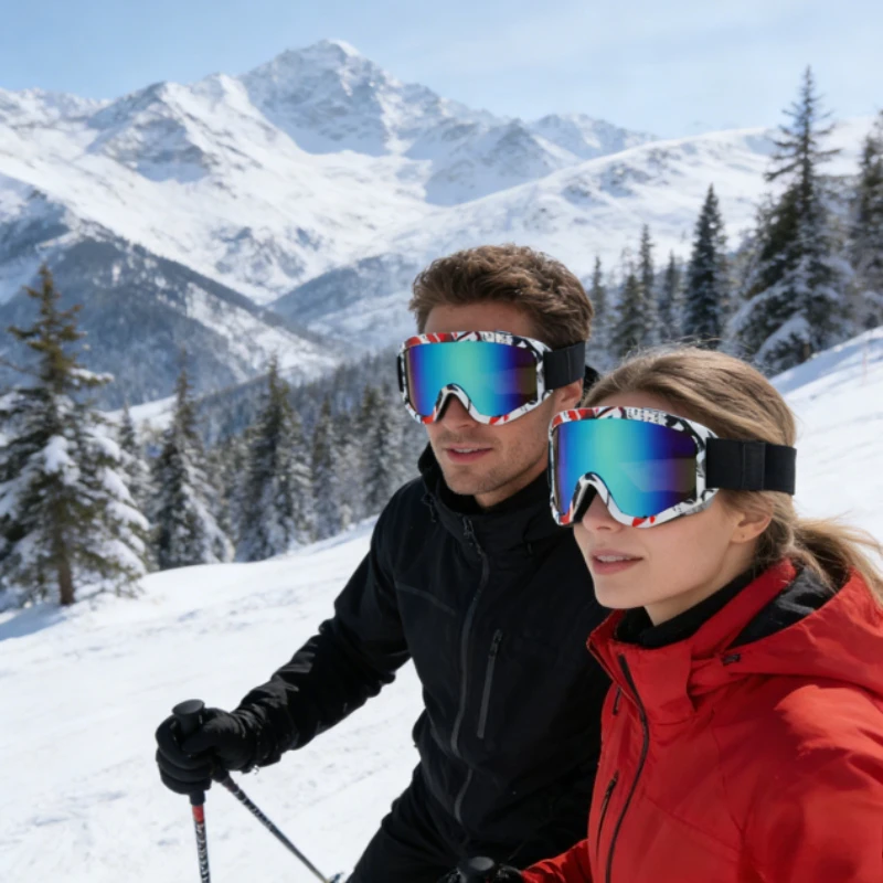 

Large Frame Ski Goggles with Colorful Lens Anti-Collision Anti-Glare Lens Winter Outdoor Sport Snow Snowboard Skiing Glasses
