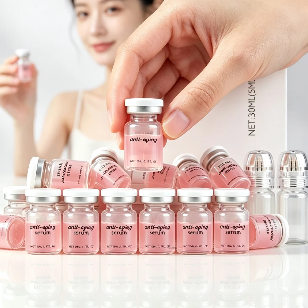 Korea Facial 0.25mm Microneedle Essence Ampoule Skin Booster Moisturizing Firming Beauty Skincare Renewal with Roller Tool