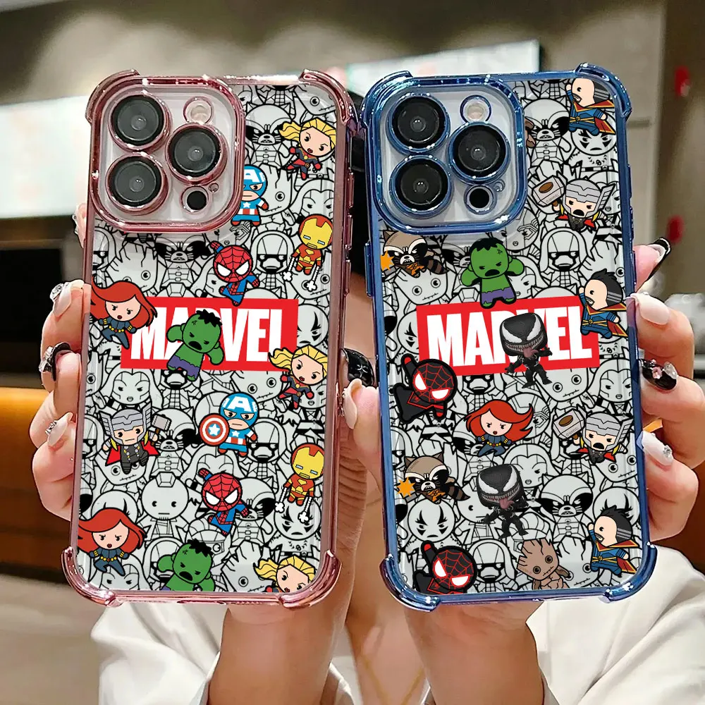 

The Avengers Marvel Cute Case For iPhone 17 Air 16 15 14 11 12 13 Pro Max 16e 17E 15 Plus 13 Mini Shockproof Fundas Phone Cover