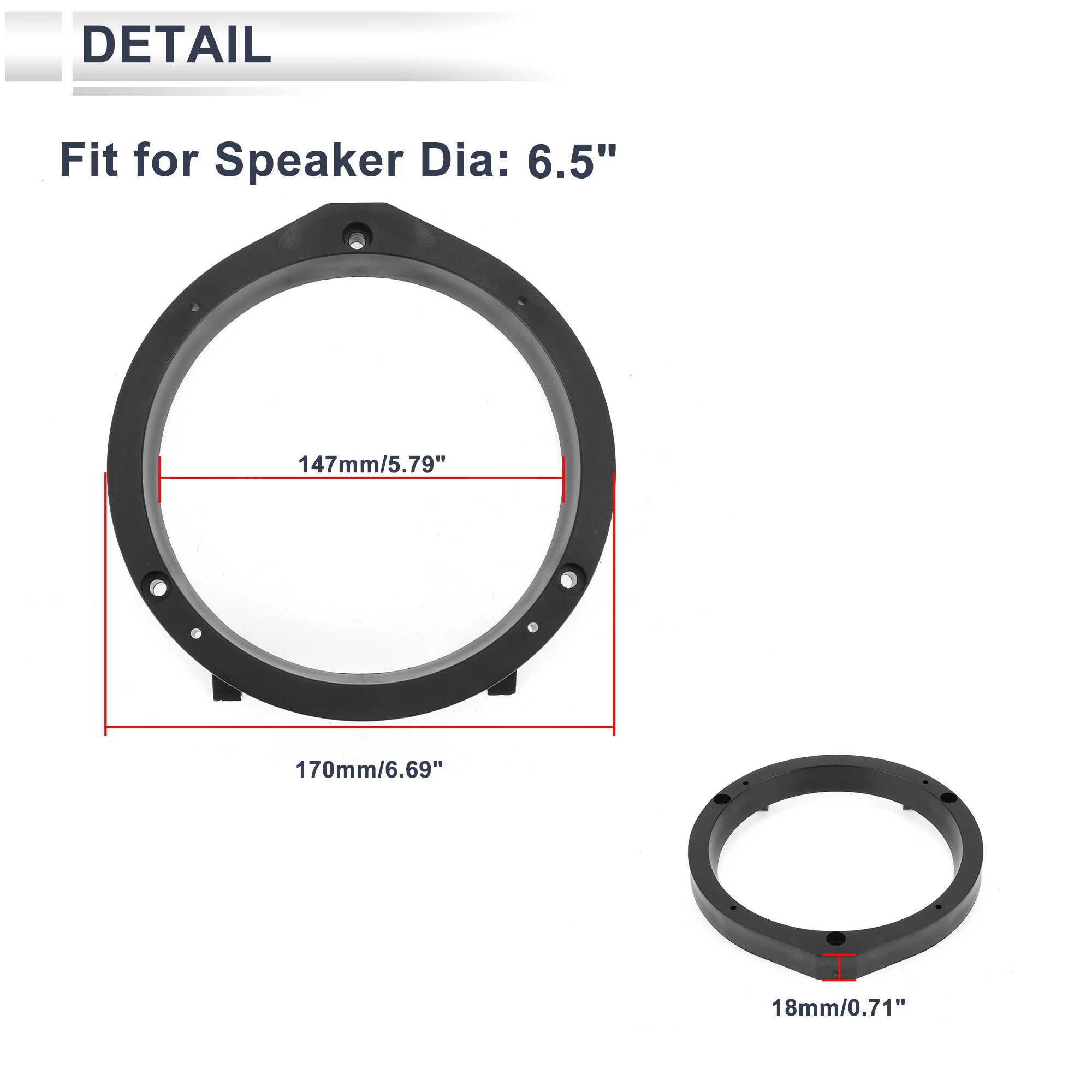 UXCELL Speaker Spacer Ring Tweeter Speaker Spacer Adapter for Toyota for Nissan Waterproof Speaker Subwoofer Mounting Spacer Bra