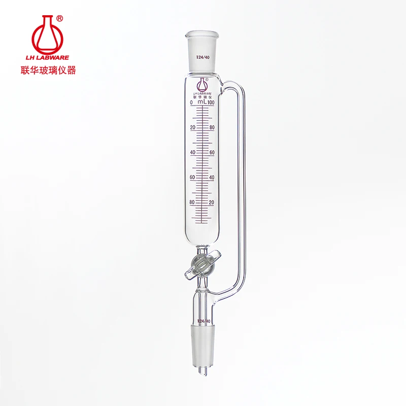 LH LABWARE Constant pressure drip funnel with scale, Replaceable glass valve, Borosilicate glass, LH-222