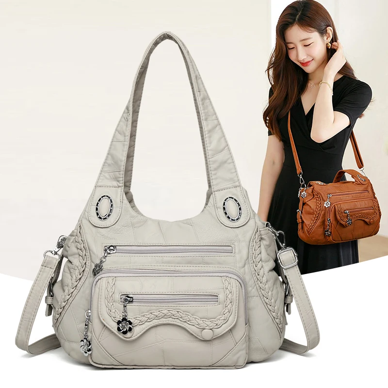 

2025 Fashion Women Handbags Satchel Top-handle Handbags PU Shoulder Bag Dumpling Pack Give Gifts Shoulder Bags Phone Money Pack