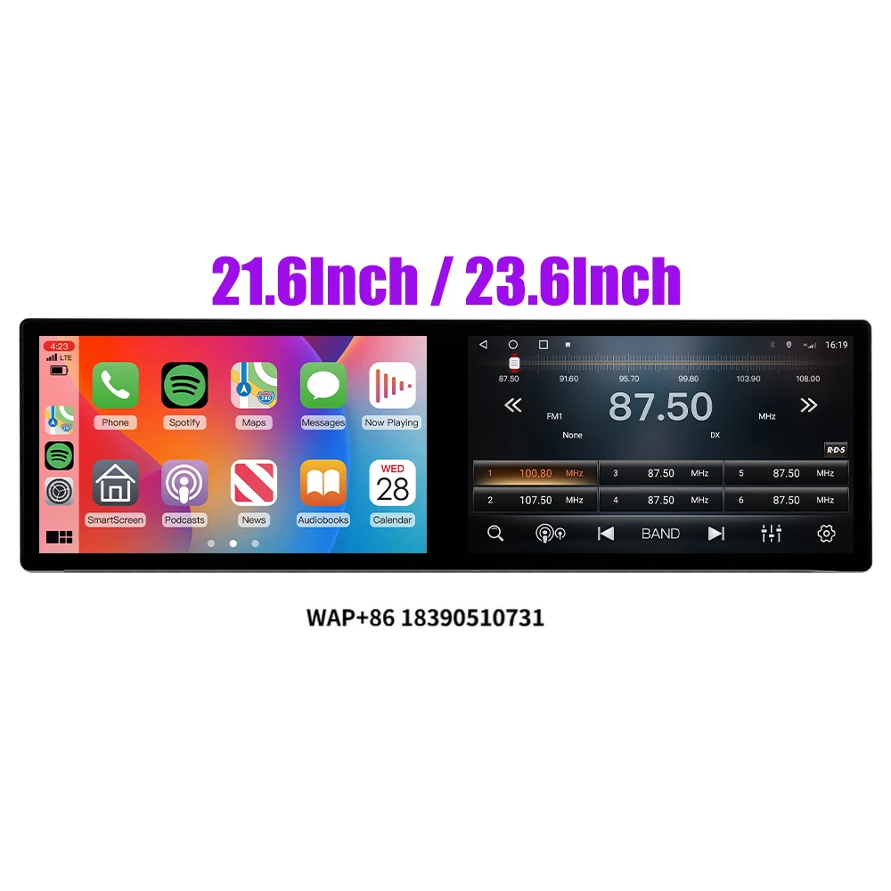 

21.6 Inch 23.6" Universal Dual Screen Android Car Radio Car DVD Player Car Stereo Navigation Autoradio Carplay Android Auto