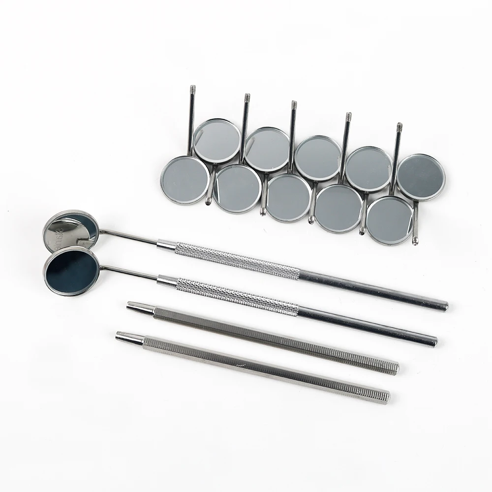 

30pcs Dental Mouth Mirror Handle Stainless Steel Octagonal Grip and Cylindrical Grip Oral Examination Tool