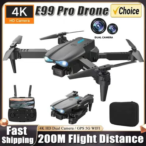 E99 프로 드론 쿼드콥터 리모컨 핸들, 4 축 항공기, HD 6K 사진, UAV 고도 고정 헬리콥터 장난감
