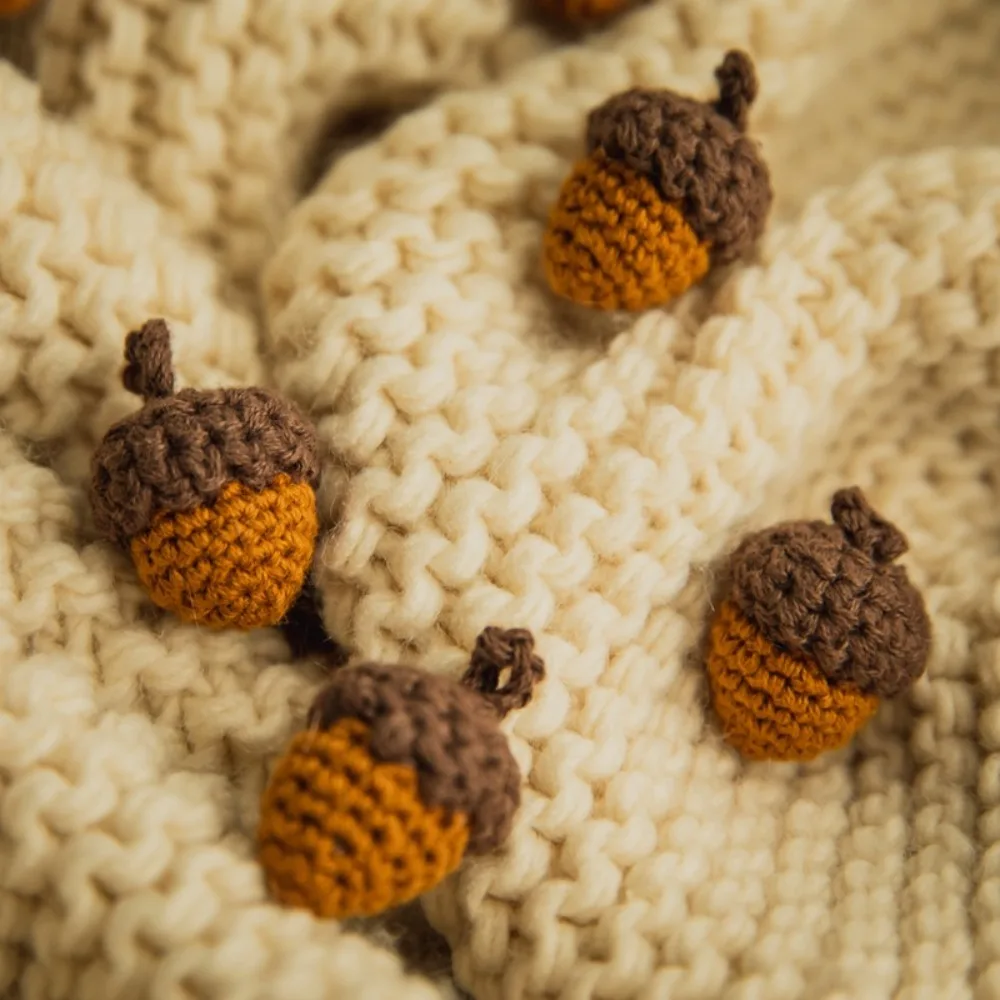 Knitting Diy Handmade Crochet Pine Cone Keychain Plant Keyring Handmade Pine Cone Accessories Acorns Brown Green