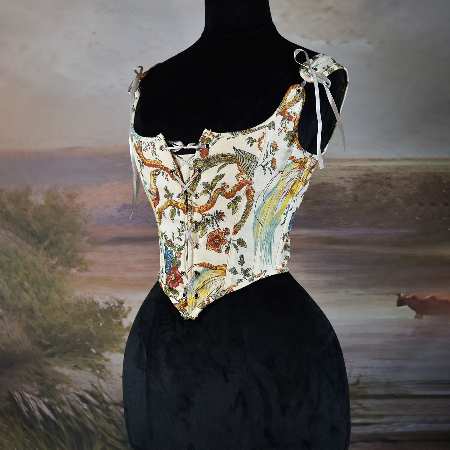 Floral Printed Vintage Corset Top Victorian Corsets Tops For Women