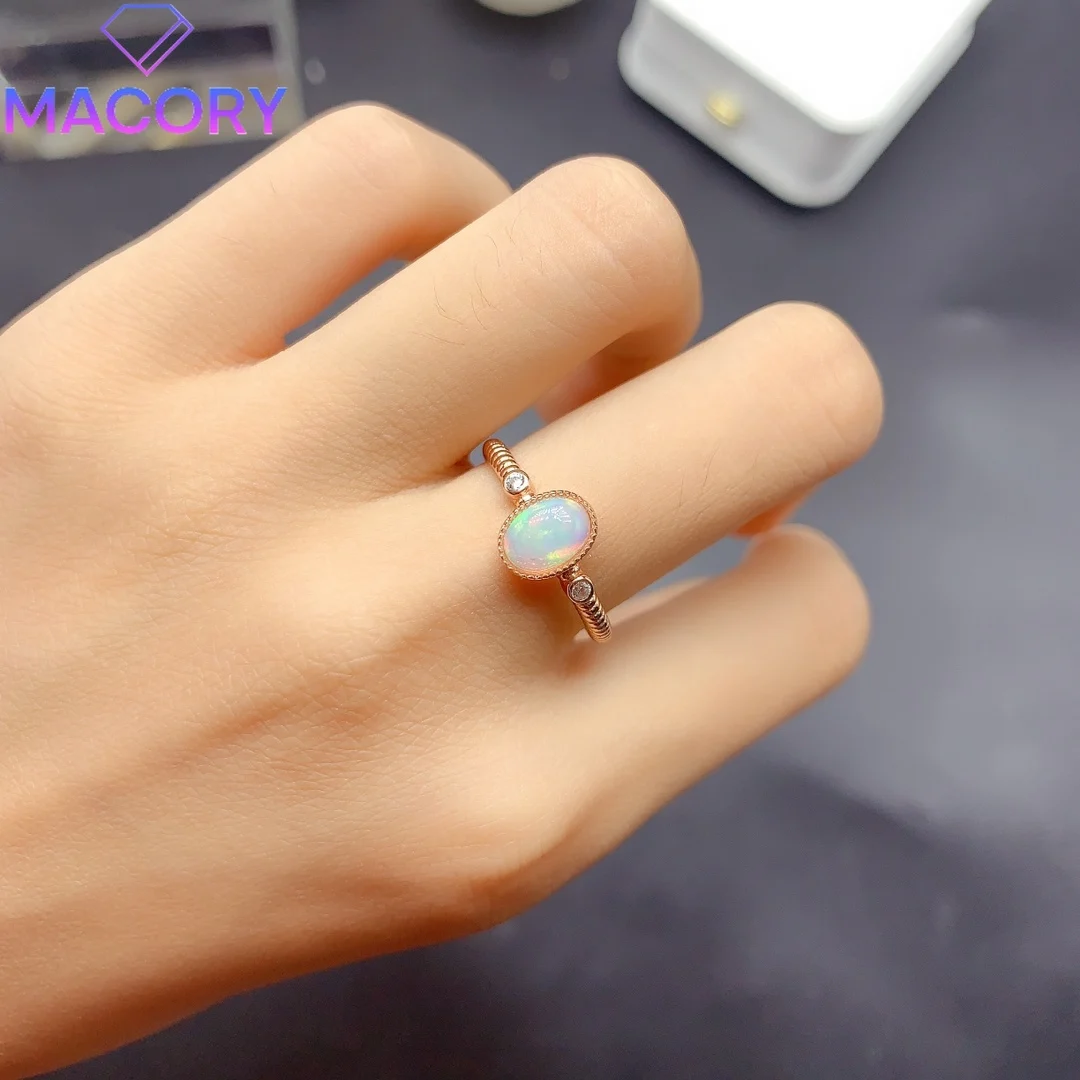 Adjustable natural Opal ring silver 925 female wedding ring gem ring female free shipping 925 silver jewelry with certificate.