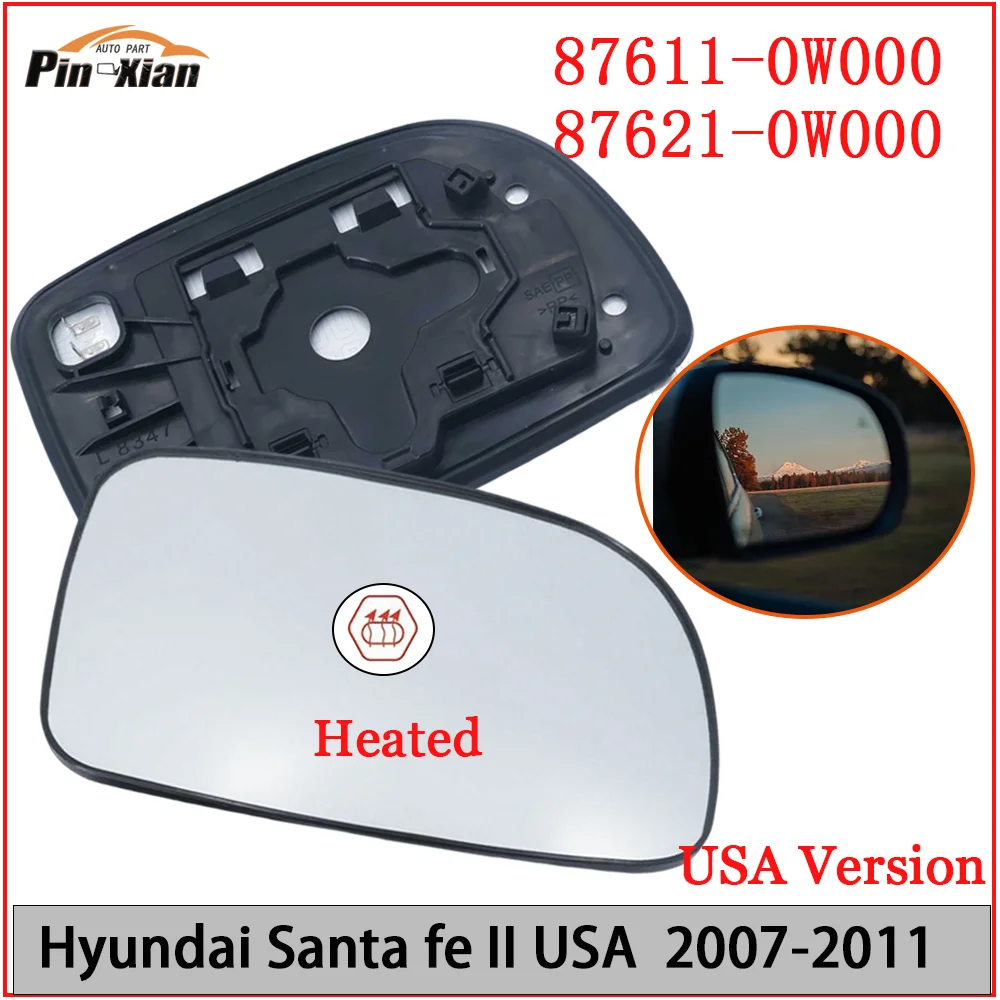 Rearview Mirror for Car for USA HYUNDAI Santa Fe 2007-2011 With Heated Car Parts Exterior Parts 87611-0W000 87621-0W000