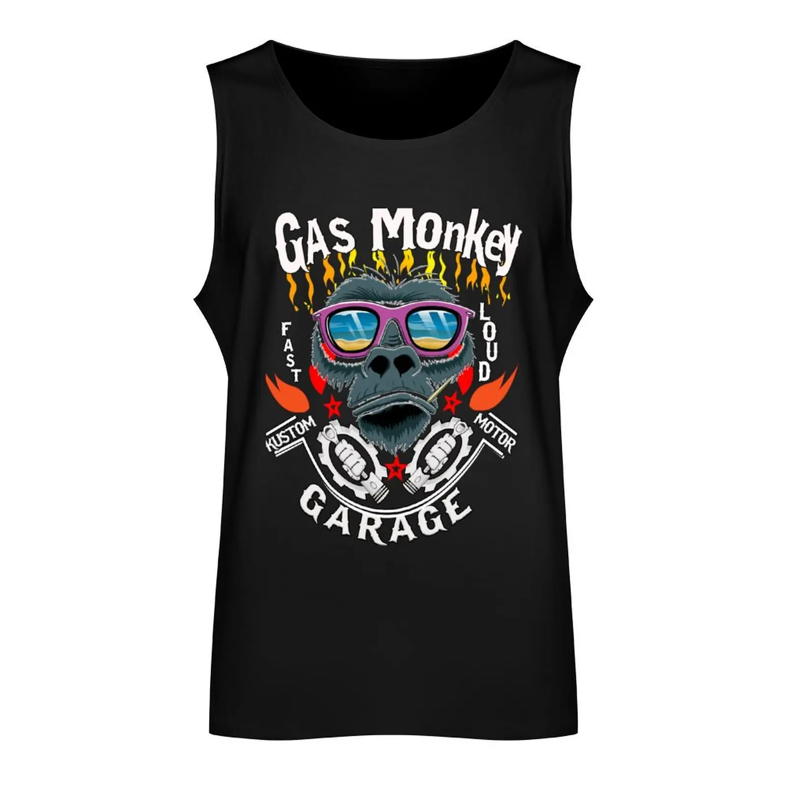 aggressive-angry gorilla ,monkey, gas, garage, gas monkey garage Tank Top gym top men gym clothing Men's fitness t-shirt