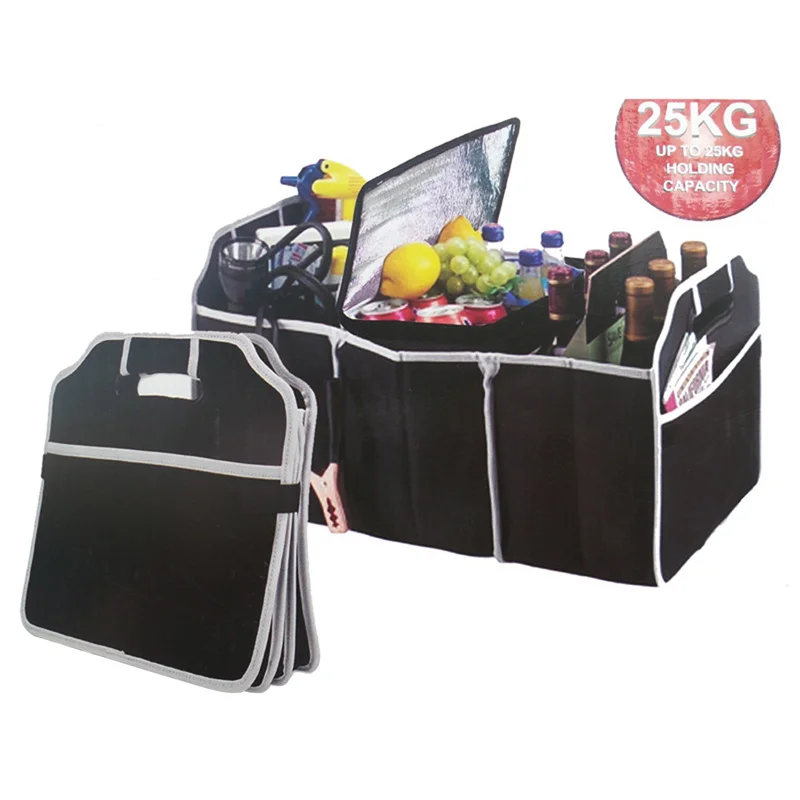 Car Trunk Storage Box Extra Large Collapsible Organizer With 3 Compartments Home Car Seat Organizer Car Accessories Interior